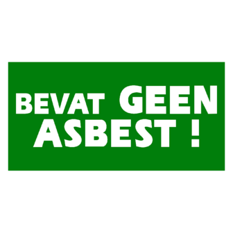 Sticker bevat geen asbest