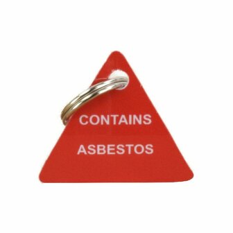 Sleutelhanger BEVAT ASBEST