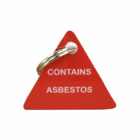 Sleutelhanger BEVAT ASBEST